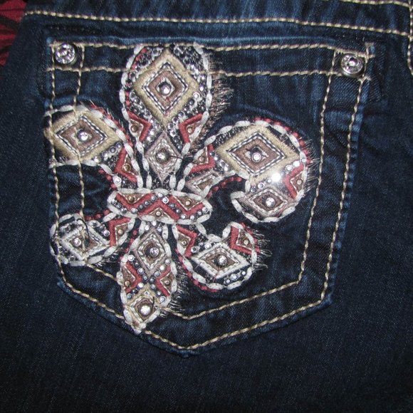 Miss Me Jeans Size 26 x 31 Signature Slim Boot Low Rise Embellished - Picture 8 of 12